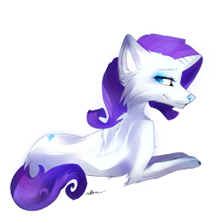Size: 1181x1181 | Tagged: safe, artist:affanita, rarity, wolf, solo, species swap, wolfified, wolfity