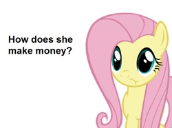 Size: 670x498 | Tagged: safe, fluttershy, pegasus, pony, :t, arial, inverted mouth, meta, text