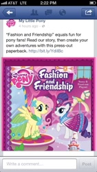Size: 640x1136 | Tagged: safe, fluttershy, rarity, pegasus, pony, unicorn, facebook, fashion and friendship, ios, iphone