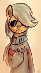 Size: 748x1336 | Tagged: safe, artist:marisalle, applejack, earth pony, pony, clothes, solo, sweater