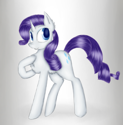 Size: 1436x1456 | Tagged: safe, artist:karczus, rarity, pony, unicorn, chest fluff, female, mare, purple mane, solo, white coat