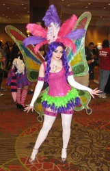 Size: 2034x3156 | Tagged: safe, artist:srsrazzmatazz, rarity, human, sonic rainboom (episode), 2012, a-kon, convention, cosplay, glimmer wings, irl, irl human, photo, solo