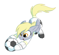 Size: 1500x1396 | Tagged: safe, artist:equestria-prevails, derpy hooves, pegasus, pony, 4chan cup, ball, clothes, female, mare, safest hooves, simple background, solo, transparent background