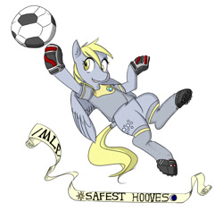 Size: 900x850 | Tagged: artist needed, safe, derpy hooves, pegasus, pony, 4chan cup, ball, clothes, female, football, goalkeeper, jersey, mare, safest hooves, short-sleeved goalkeeper jersey, solo