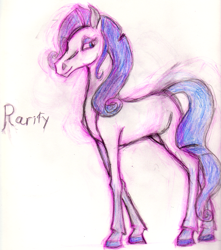 Size: 841x951 | Tagged: safe, artist:crusadervx, rarity, earth pony, pony, race swap, realistic, solo, traditional art