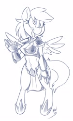 Size: 1780x2947 | Tagged: safe, artist:bluntwhiskey, derpy hooves, anthro, armor, epic derpy, solo, unconvincing armor