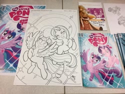 Size: 1024x768 | Tagged: safe, artist:ramivic, artist:tonyfleecs, idw, apple bloom, starlight glimmer, twilight sparkle, twilight sparkle (alicorn), alicorn, pony, comic book, cover, original art