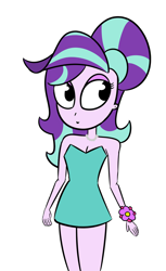 Size: 1100x1800 | Tagged: safe, artist:jeffmango, starlight glimmer, equestria girls, alternate hairstyle, clothes, dress, female, looking at you, prom, simple background, solo, white background