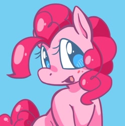 Size: 515x517 | Tagged: safe, artist:kittyarts, pinkie pie, earth pony, pony, female, mare, pink coat, pink mane, simple background, solo