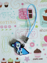 Size: 600x800 | Tagged: safe, artist:ariesnamarie, rarity, clothes, cupcake, custom, dress, irl, phone charm, photo, solo