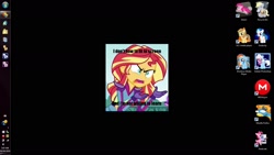 Size: 1599x899 | Tagged: safe, edit, edited screencap, screencap, sunset shimmer, equestria girls, friendship games, caption, exploitable meme, grammar error, image macro, meme, sunset is not willing to learn, wallpaper, windows, windows 7