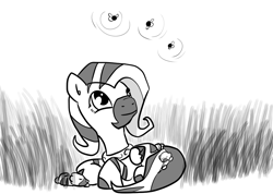 Size: 1024x730 | Tagged: safe, artist:nasse, fluttershy, zebra, solo, species swap, zebrafied, zebrasus