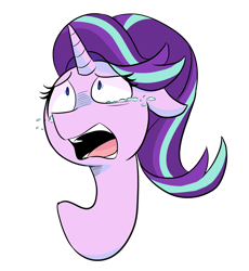 Size: 1442x1569 | Tagged: safe, artist:gintoki23, starlight glimmer, pony, unicorn, bust, crying, female, floppy ears, mare, open mouth, portrait, sad, sadlight glimmer, shrunken pupils, simple background, solo, transparent background