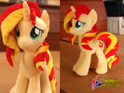 Size: 1600x1200 | Tagged: safe, artist:nekokevin, sunset shimmer, pony, unicorn, irl, photo, plushie, solo