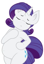 Size: 712x1024 | Tagged: safe, artist:joey darkmeat, edit, rarity, pony, unicorn, belly, belly button, bipedal, eyes closed, frown, pregnant, pregnant edit, solo