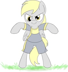 Size: 1059x1121 | Tagged: safe, artist:mcsadat, derpy hooves, pony, 4chan cup, bipedal, clothes, looking at you, safest hooves, solo, standing