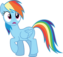 Size: 7110x6400 | Tagged: safe, artist:parclytaxel, derpibooru import, part of a set, rainbow dash, pegasus, pony, secrets and pies, .svg available, absurd resolution, cute, dashabetes, female, mare, raised hoof, raised leg, shocked, simple background, solo, transparent background, vector