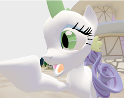 Size: 356x281 | Tagged: safe, artist:php74, rarity, spike, pony, unicorn, 3d, fusion, solo, source filmmaker, wat