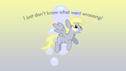 Size: 1920x1080 | Tagged: safe, artist:apertureninja, derpy hooves, pegasus, pony, cutie mark, female, mare, quote, vector, wallpaper