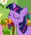 Size: 389x436 | Tagged: safe, derpibooru import, twilight sparkle, food, grapes, reaction image