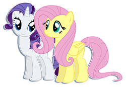 Size: 6000x4163 | Tagged: safe, artist:pastelflakes, fluttershy, rarity, pegasus, pony, unicorn, absurd resolution, simple background, transparent background, vector