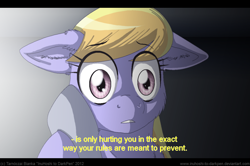 Size: 900x598 | Tagged: safe, artist:inuhoshi-to-darkpen, cloud kicker, derpy hooves, pegasus, pony, fanfic:the life and times of a winning pony, fake screencap, fanfic, female, mare, subtitles, winningverse