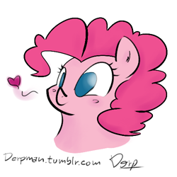 Size: 500x500 | Tagged: safe, artist:hombrederp, pinkie pie, earth pony, pony, female, heart, mare, pink coat, pink mane, solo
