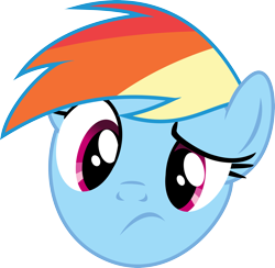 Size: 4009x3909 | Tagged: safe, artist:namelesshero2222, derpibooru import, rainbow dash, pegasus, pony, .svg available, bust, confused, high res, portrait, simple background, solo, transparent background, vector