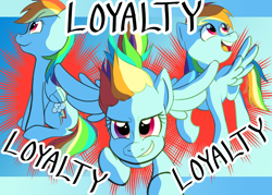 Size: 1400x1000 | Tagged: safe, artist:marshflower, derpibooru import, rainbow dash, pegasus, pony, kendrick lamar, loyalty, solo