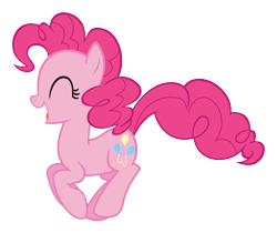 Size: 3000x2516 | Tagged: safe, artist:lonely-hunter, pinkie pie, earth pony, pony, happy, hopping, pronking, simple background, solo, transparent background, vector