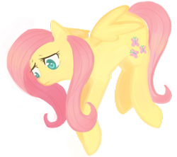 Size: 949x842 | Tagged: safe, artist:sockl, fluttershy, pegasus, pony, female, flying, mare, nervous, simple background, solo, transparent background