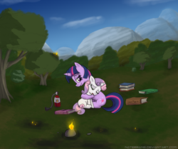 Size: 1800x1508 | Tagged: safe, artist:naterrang, derpibooru import, sweetie belle, twilight sparkle, hug, magic practice