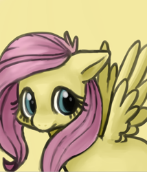 Size: 600x701 | Tagged: safe, artist:lalucca, fluttershy, pegasus, pony, cute, floppy ears, solo