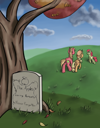 Size: 1400x1799 | Tagged: safe, artist:morevespenegas, apple bloom, applejack, big macintosh, earth pony, pony, comic, cover, male, silver linings, stallion