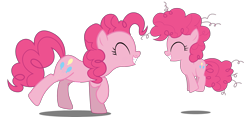 Size: 3243x1517 | Tagged: safe, artist:foxxarius, pinkie pie, earth pony, pony, filly, self ponidox, simple background, time paradox, transparent background, vector