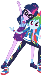 Size: 2419x4488 | Tagged: safe, derpibooru import, rainbow dash, sci-twi, twilight sparkle, better together, equestria girls, clothes, converse, duo, female, glasses, shoes, skirt, socks