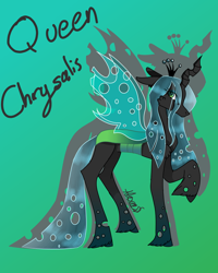 Size: 1280x1600 | Tagged: safe, artist:alexaart13, queen chrysalis, changeling, changeling queen, cheek fluff, chest fluff, female, solo, unshorn fetlocks