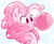 Size: 430x355 | Tagged: safe, artist:php27, artist:rustydooks, pinkie pie, earth pony, pony, bubblegum, bust, colored, cute, diapinkes, food, gum, portrait, solo