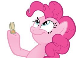 Size: 990x759 | Tagged: safe, pinkie pie, earth pony, pony, handi-snack, look what pinkie found, peanut butter crackers, simple background, solo, transparent background, vector