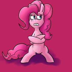 Size: 1000x1000 | Tagged: safe, artist:senx, pinkie pie, earth pony, pony, female, mare, pink coat, pink mane, simple background, solo
