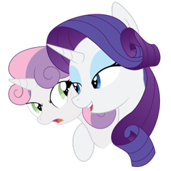 Size: 894x894 | Tagged: artist needed, source needed, safe, rarity, sweetie belle, pony, unicorn, female, lesbian, raribelle, shipping