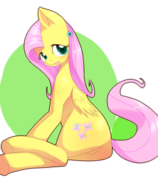 Size: 889x1000 | Tagged: safe, artist:tnmrhd0, fluttershy, pegasus, pony, female, mare, pink mane, yellow coat