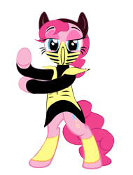 Size: 1252x1646 | Tagged: safe, artist:frostenstein, pinkie pie, pony, bipedal, cosplay, mortal kombat, scorpion (mortal kombat), simple background, solo, transparent background