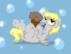 Size: 1024x768 | Tagged: safe, artist:purplepassion3, derpy hooves, pegasus, pony, female, mare, muffin, solo