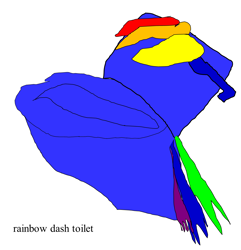 Size: 1146x1189 | Tagged: safe, artist:jacobfoolson, derpibooru import, rainbow dash, pegasus, pony, 1000 hours in ms paint, op is a cuck, solo, toilet, wat, why, world toilet day
