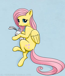 Size: 500x585 | Tagged: safe, artist:el-yeguero, fluttershy, pegasus, pony, cute, looking at you, lying down, on side, plushie, solo