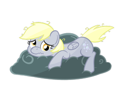 Size: 990x796 | Tagged: safe, artist:hip-indeed, derpy hooves, pegasus, pony, cloud, female, mare, sad, solo