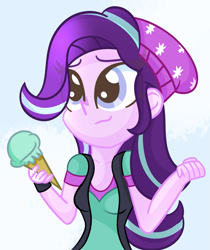 Size: 1933x2296 | Tagged: safe, artist:pastelhorses, starlight glimmer, equestria girls, mirror magic, spoiler:eqg specials, female, food, ice cream, ice cream cone, solo