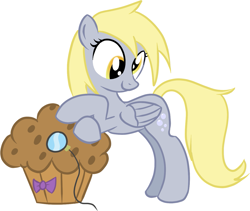 Size: 1339x1130 | Tagged: safe, artist:kasun05, derpy hooves, pegasus, pony, bowtie, female, giant muffin, mare, monocle, muffin, solo