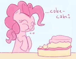 Size: 657x508 | Tagged: safe, artist:biscuitpone, pinkie pie, earth pony, pony, cake, female, mare, pink coat, pink mane, solo